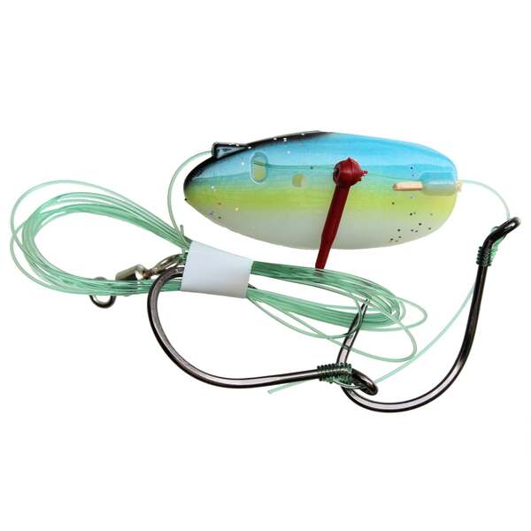 Krippled Anchovy Barbless Tandem, #237-Black/Green on Chartreuse Glow