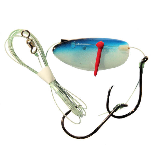 Krippled Anchovy Barbless Tandem, #605-Dark Blue Scale on Glow