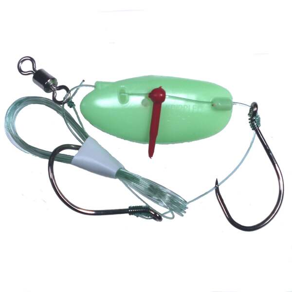 Krippled Anchovy Barbless Tandem, Green/Glow