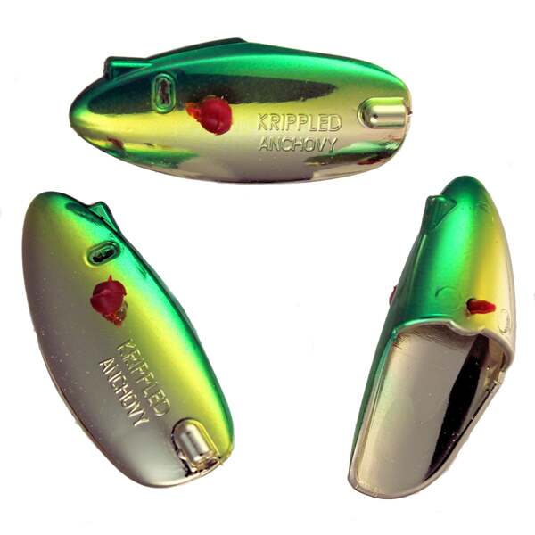 Krippled Anchovy Unrigged 3-pack, #400-Lemon Lime on Gold