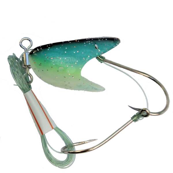 Krippled Herring #1 Barbless Tandem, #237- Black-Green-Chartreuse on Glow