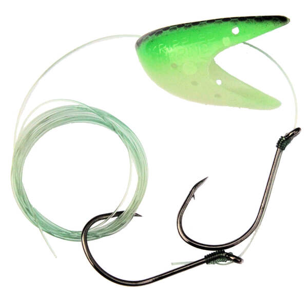 Krippled Herring #1 Barbed Tandem, #632-Green/Black Scale on Glow